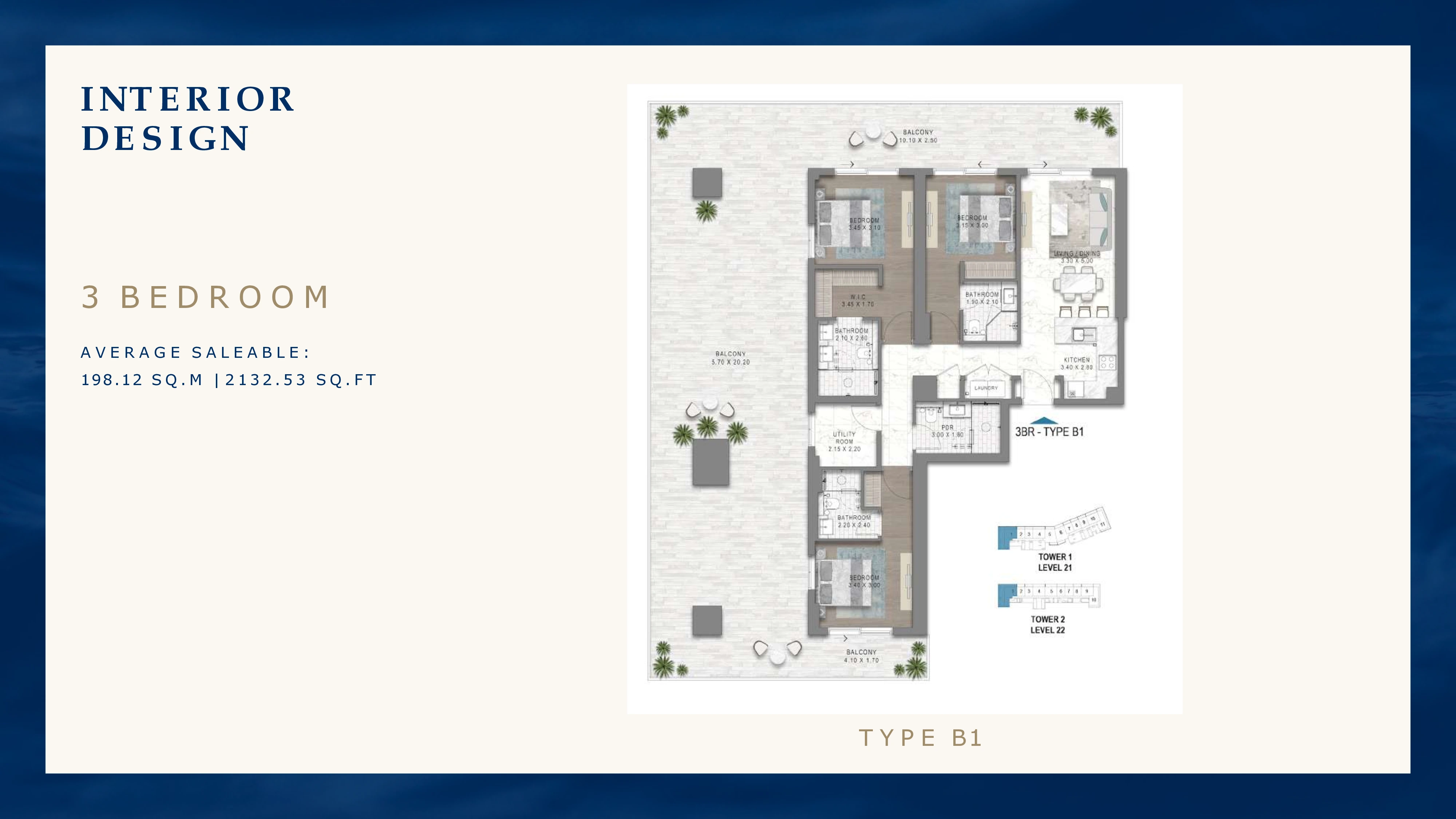 3 غرف وصالة مشروع Chelsea من داماك في دبي